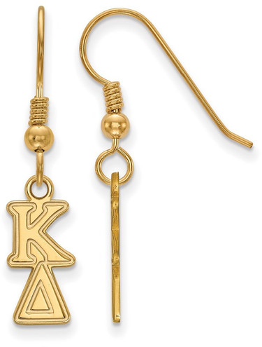 Gold Plated Sterling Silver Kappa Delta Small Dangle Earrings by LogoArt