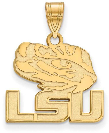 Image of Gold Plated Sterling Silver Louisiana State University Med Pendant LogoArt GP075