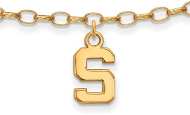 Image of Gold Plated Sterling Silver Michigan State University Anklet by LogoArt