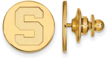 Image of Gold Plated Sterling Silver Michigan State University Lapel Pin LogoArt GP011MIS