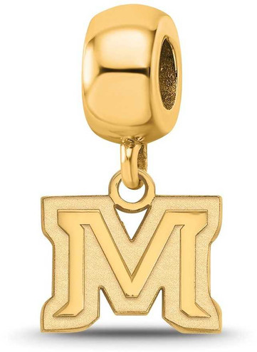 Image of Gold Plated Sterling Silver Montana State University XSmall Bead LogoArt GP023