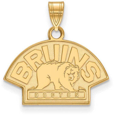 Image of Gold Plated Sterling Silver NHL Boston Bruins Small Pendant by LogoArt GP039BRI