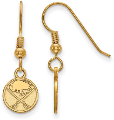 Image of Gold Plated Sterling Silver NHL Buffalo Sabres X-Small Dangle LogoArt Earrings