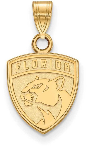 Image of Gold Plated Sterling Silver NHL Florida Panthers Small Pendant by LogoArt