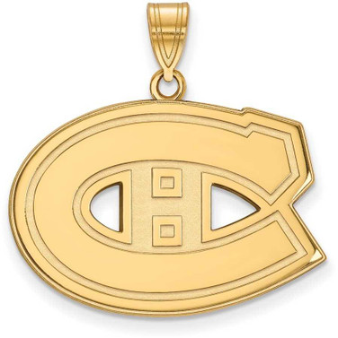 Image of Gold Plated Sterling Silver NHL Montreal Canadiens Large Pendant by LogoArt