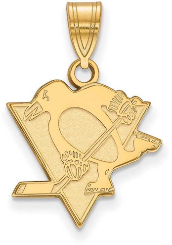 Image of Gold Plated Sterling Silver NHL Pittsburgh Penguins Medium Pendant by LogoArt