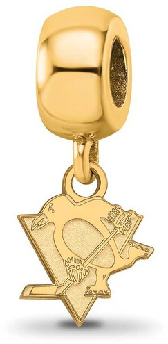 Image of Gold Plated Sterling Silver NHL Pittsburgh Penguins X-Small Bead Charm LogoArt