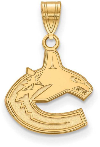 Image of Gold Plated Sterling Silver NHL Vancouver Canucks Small Pendant by LogoArt Image of Gold Plated Sterling Silver NHL Vancouver Canucks Small Pendant by LogoArt