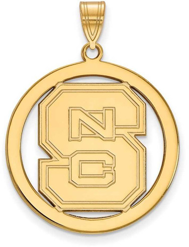 Image of Gold Plated Sterling Silver North Carolina State University L Pendant C LogoArt
