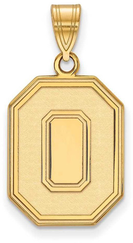 Image of Gold Plated Sterling Silver Ohio State University Large Pendant LogoArt GP047OSU