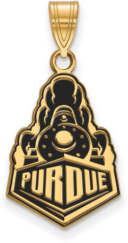 Image of Gold Plated Sterling Silver Purdue Large Enamel Pendant by LogoArt (GP060PU) Image of Gold Plated Sterling Silver Purdue Large Enamel Pendant by LogoArt (GP060PU)