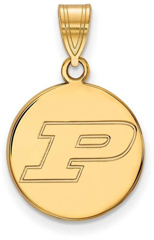 Image of Gold Plated Sterling Silver Purdue Medium Disc Pendant by LogoArt (GP032PU)