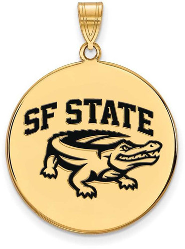 Image of Gold Plated Sterling Silver San Francisco State U XL Enamel Disc LogoArt Pendant