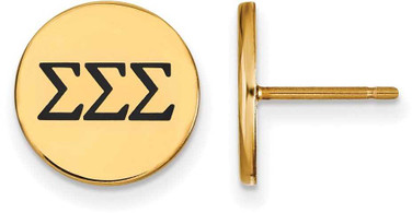 Image of Gold Plated Sterling Silver Sigma Sigma Sigma Post Earrings by LogoArt GP033SSS