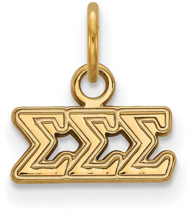 Image of Gold Plated Sterling Silver Sigma Sigma Sigma X-Small Pendant LogoArt (GP001SSS)
