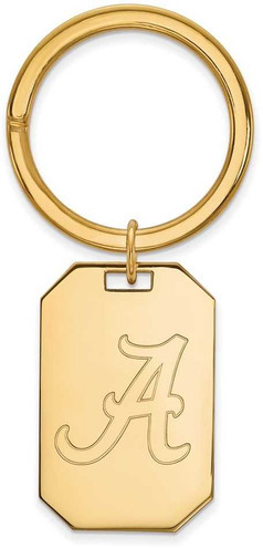 Image of Gold Plated Sterling Silver University of Alabama Key Chain by LogoArt