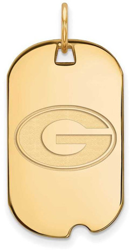 Image of Gold Plated Sterling Silver University of Georgia Small Dog Tag by LogoArt Image of Gold Plated Sterling Silver University of Georgia Small Dog Tag by LogoArt