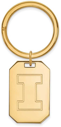 Image of Gold Plated Sterling Silver University of Illinois Key Chain by LogoArt