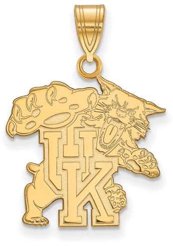Gold Plated Sterling Silver University of Kentucky Large Pendant LogoArt GP046UK