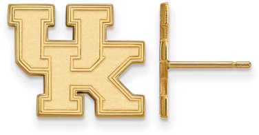 Image of Gold Plated Sterling Silver University of Kentucky Sm Post LogoArt Earrings GP00