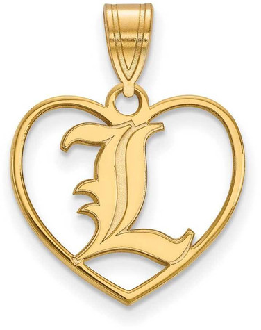 Image of Gold Plated Sterling Silver University of Louisville Pendant Heart LogoArt GP01