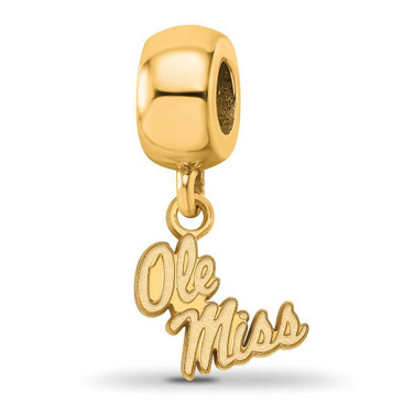 Image of Gold Plated Sterling Silver University of Mississippi XSmall Bead LogoArt GP058