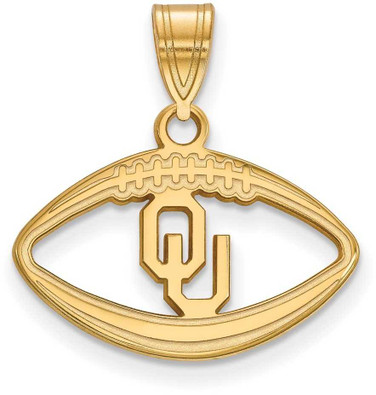 Image of Gold Plated Sterling Silver University of Oklahoma Pendant Football by LogoArt