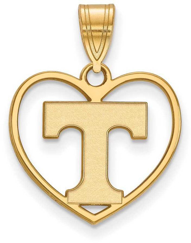Image of Gold Plated Sterling Silver University of Tennessee Pendant Heart LogoArt GP017