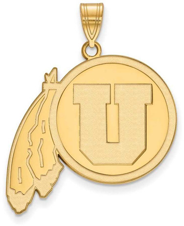 Image of Gold Plated Sterling Silver University of Utah XL Pendant by LogoArt