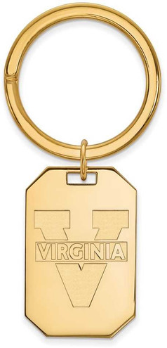 Image of Gold Plated Sterling Silver University of Virginia Key Chain by LogoArt