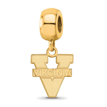 Image of Gold Plated Sterling Silver University of Virginia Sm Dangle Bead LogoArt GP036