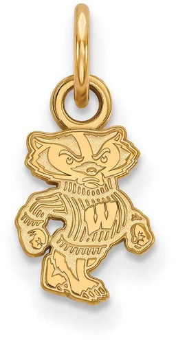 Image of Gold Plated Sterling Silver University of Wisconsin XSmall Pendant LogoArt GP043