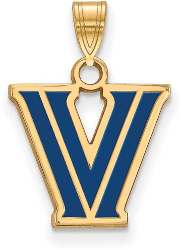 Image of Gold Plated Sterling Silver Villanova University Small Enamel Pendant by LogoArt