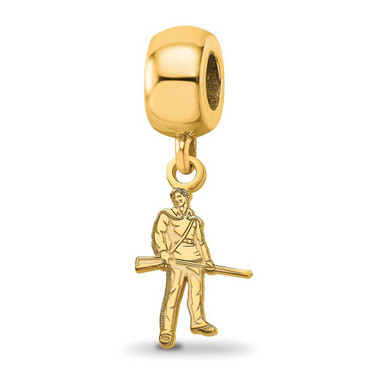 Image of Gold Plated Sterling Silver West Virginia University XSmall Bead LogoArt GP059