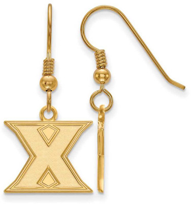 Image of Gold Plated Sterling Silver Xavier University Small Dangle Earrings by LogoArt Image of Gold Plated Sterling Silver Xavier University Small Dangle Earrings by LogoArt