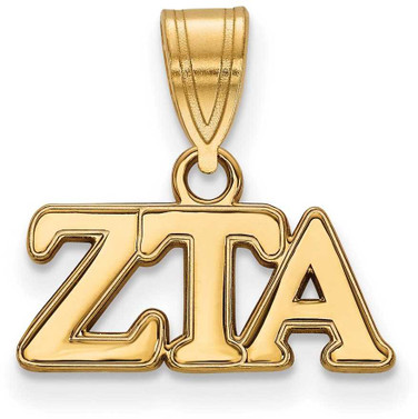 Image of Gold Plated Sterling Silver Zeta Tau Alpha Medium Pendant by LogoArt (GP003ZTA)