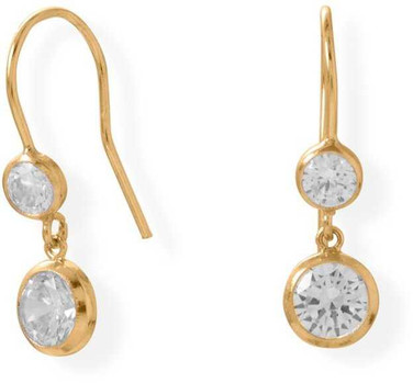 Image of Gold-Filled CZ Drop French Wire Earrings