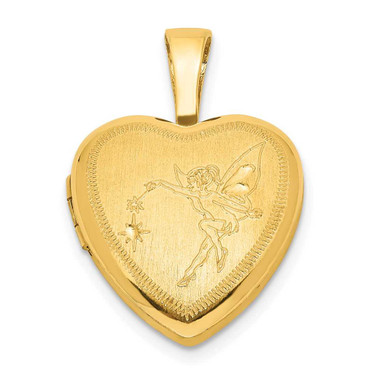 Image of Gold-plated Sterling Silver 12mm Fairy Heart Locket Pendant