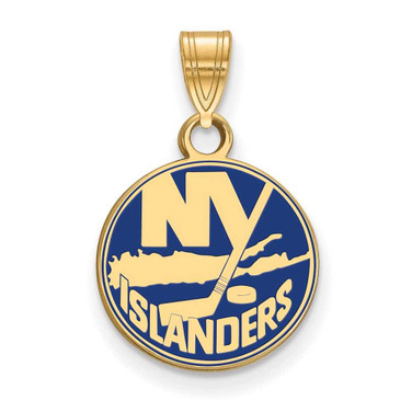 Image of Gold-Plated Sterling Silver NHL LogoArt New York Islanders Small Enamel Pendant