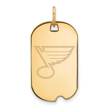 Image of Gold-Plated Sterling Silver NHL LogoArt St. Louis Blues Small Dog Tag Pendant