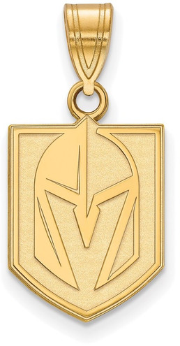 Gold-Plated Sterling Silver NHL LogoArt Vegas Golden Knights Medium Pendant