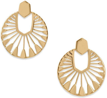 Image of Gold-plated Sterling Silver Sun Dial Design Earrings