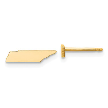 Image of 2.34mm Gold-Plated Sterling Silver Tennessee TN Small State Stud Earrings
