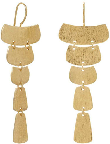 Image of Gold-plated Sterling Silver Textured Cascading Plate Earrings