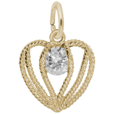 Image of Held In Love Heart - April Charm (Choose Metal) by Rembrandt