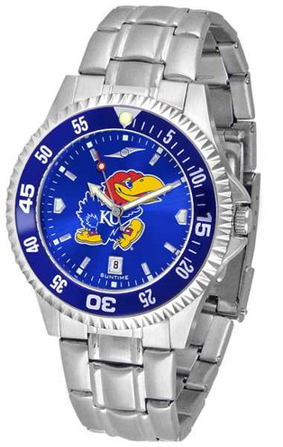 Image of Kansas Jayhawk Competitor Steel AnoChrome Color Bezel Mens Watch