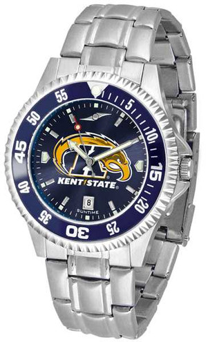 Image of Kent State Golden Flashes Competitor Steel AnoChrome Color Bezel Mens Watch