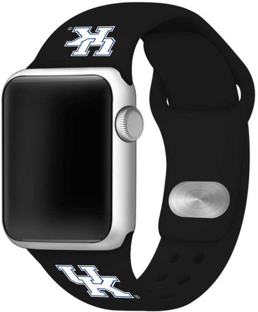 Image of Kentucky Wildcats Silicone Watch Band Compatible with Apple Watch - 42mm/44mm/45mm Black C-AB3-154-42