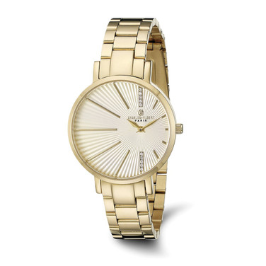 Ladies Charles Hubert Stainless Steel Gold-Tone Dial Watch XWA5550