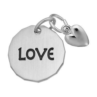 Image of Love Tag w/ Heart Charm (Choose Metal) by Rembrandt